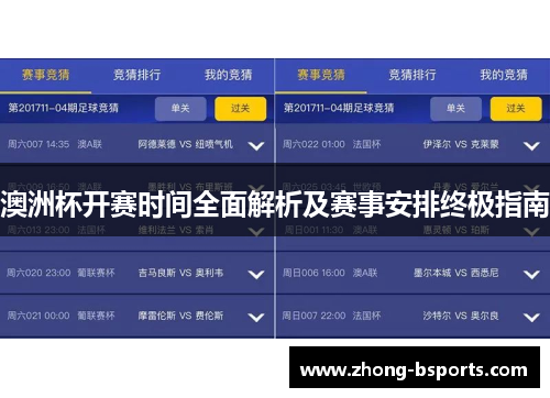 澳洲杯开赛时间全面解析及赛事安排终极指南